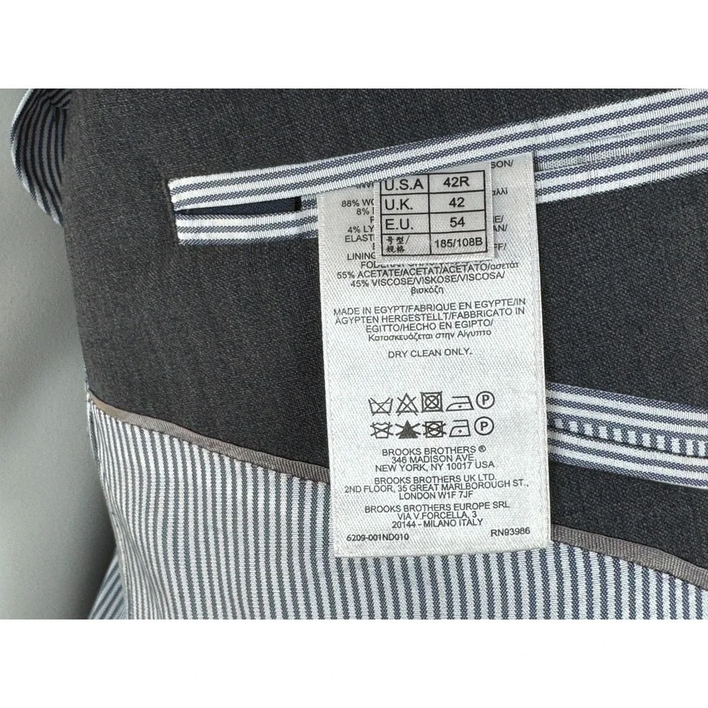 Brooks Brother Explorer Madison Fit Wool Blazer Mens 42R EUC Lined 2-Button Gray